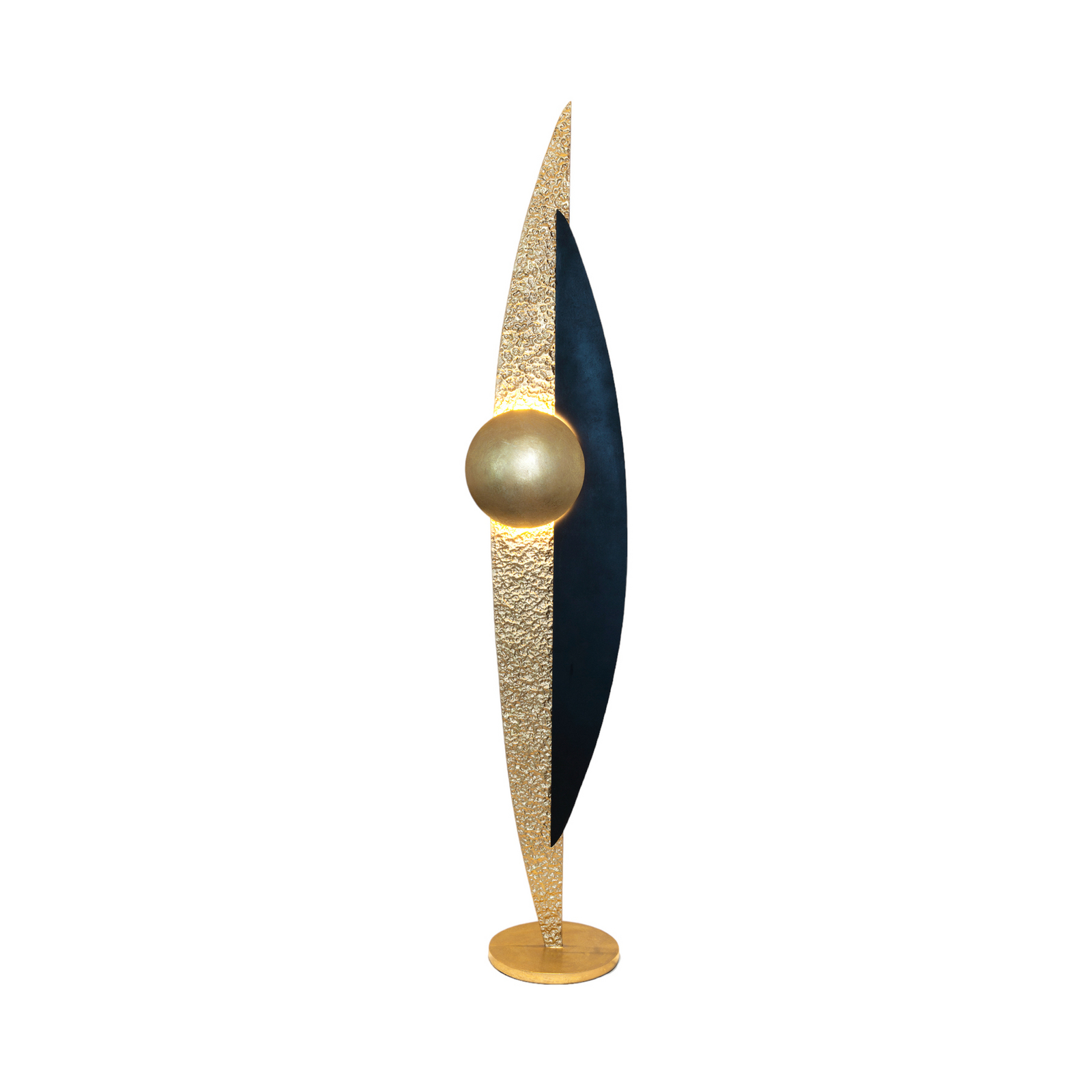 LED-Stehlampe La Presa indirekt gold/schwarz/braun